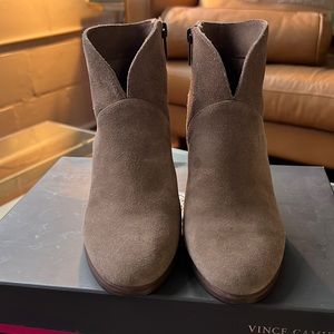 Vince Camuto Franell Heeled Bootie in Wild Mushroom Verona